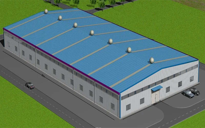 80m×40m Prefabricated Steel Structure Factory factory